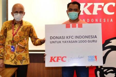 KFC Indonesia Serahkan Donasi Rp.150 juta Lebih kepada Yayasan 1000 Guru