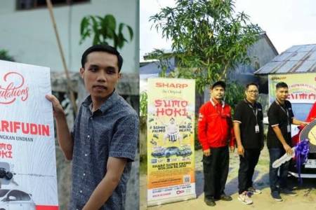 Sharp Indonesia Serahkan Hadiah Mobil kepada Pemenang Program SLD Sumo Hoki