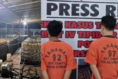 Polisi Gerebek Gudang Pengoplos BBM di Palembang!