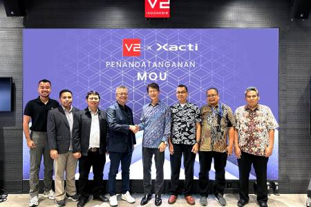 V2 Indonesia Gandeng PT Xacti Indonesia Dukung Program TKDN Sebagai Pelopor SMT Proses dalam Produksi LED dan Videotron Dalam Negeri