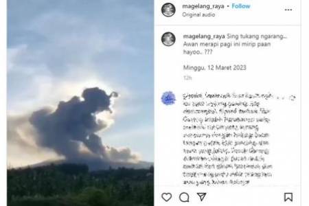 Viral! Awan Panas Serupai Sosok Mba Patruk di atas Gunung Merapi