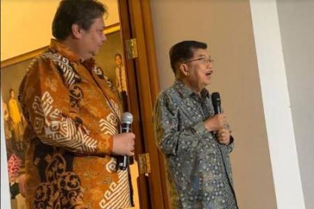 Ketum Partai Golkar Airlangga Hartarto Silaturahmi ke Jusuf Kalla
