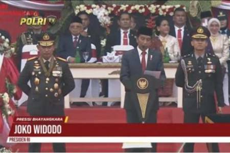 Presiden Jokowi di HUT Polri: Kepercayaan Institusi Polri dari Masyarakat Tengah Diuji di era Kekinian