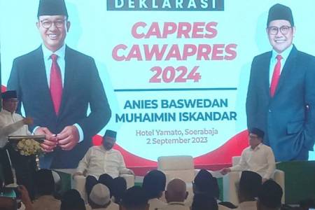 Dihadiri Surya Paloh,  Anies Baswedan dan Muhaimin Iskandar Resmi Deklarasi  sebagai Capres-Cawapres 2024