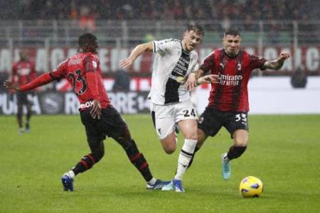 Liga Italia 2023/2024: AC Milan Merana, Ditekuk Udinese 0-1 di Stadion San Siro