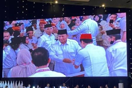 Prabowo Subianto Hadiri Rakornas Partai Gerindra di JIExpo Kemayoran
