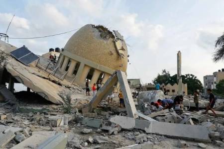 Memprihatinkan! Masjid Banyak yang Hancur di Gaza, Suara Adzan tidak Terdengar