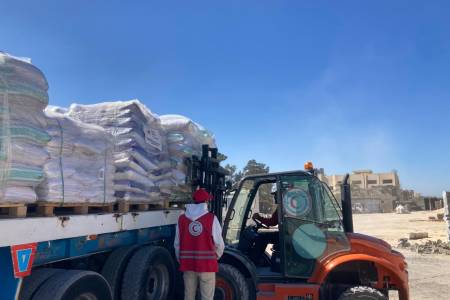 PMI telah Menyalurkan Bantuan  di Wilayah El Arish dan Rafah Gaza