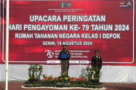 Karutan Kelas 1 Depok, Lamarta Surbakti Pimpin Upacara HUT ke 79 Pengayoman