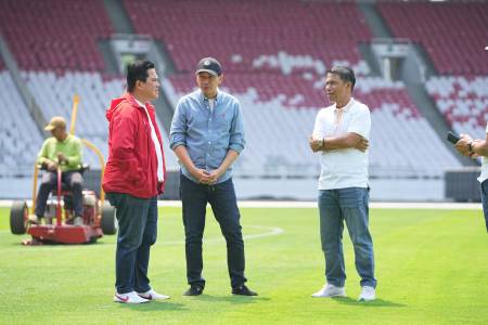 Ketua Umum PSSI Erick Thohir Kondisi Stadion GBK Persiapan Laga Melawan Australia