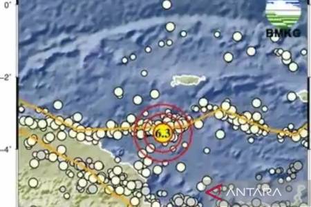 Gempa Magnitudo 6,3 Guncang Kabupaten Keerom - Papua