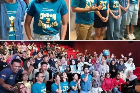 Serunya Nobar Jodoh 3 Bujang di Surabaya, Dihadiri Para Pemain dan Sutradara