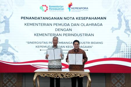 MoU dengan Menperin, Menpora Erick Siap Dorong Kebijakan Izin Edar untuk Dukung Pengembangan Ekosistem Industri Olahraga