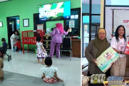 UPT PPSAB Sidoarjo Rawat Banyak Balita Terlantar, FJPI Jatim Serahkan Bantuan