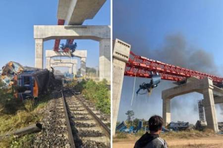 Crane Jatuh Timpa Kereta di Thailand, 28 Orang Tewas