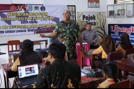 Tanamkan Jiwa Nasionalisme Sejak Dini, Satgas TMMD Ke 127 Berikan Materi Wasbang Di SDN Krisik 04