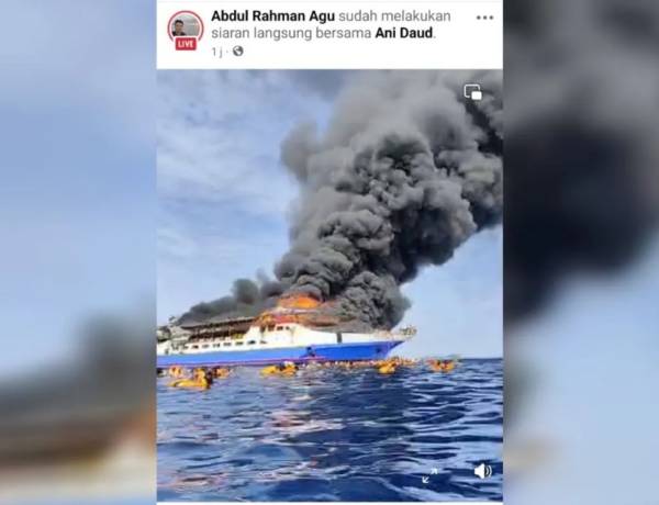 Sedang Menuju Pelabuhan Manado, KM Barcelona 5 Terbakar di Perairan Talise Minahasa Utara