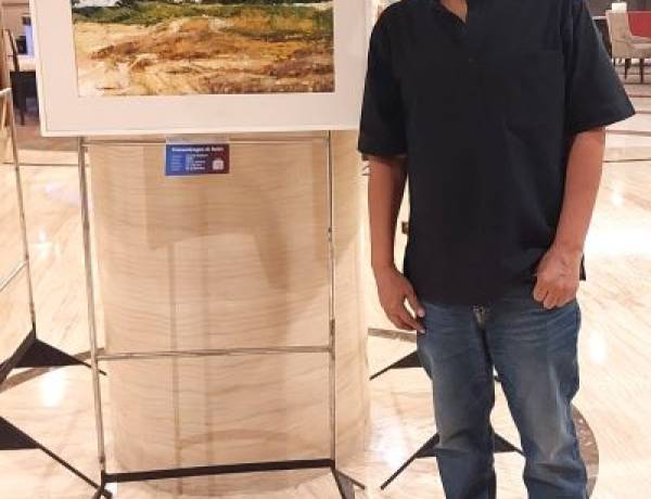 Hamid Nabhan Tampilkan “Bukit Kokoh” di Pameran Lukisan “Ruang Estetika – Merdeka dalam Rupa”