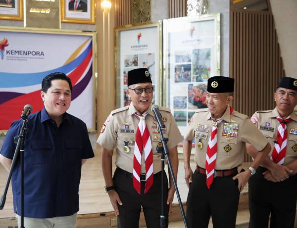 Menpora Erick Sinergikan Program Kemenpora dengan Program Kwarnas Hingga Lahirkan Saka Olahraga