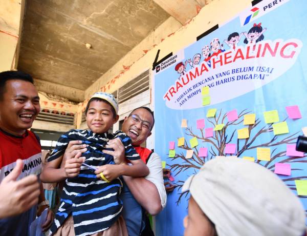 Pertamina Peduli Hadirkan Trauma Healing bagi Anak Terdampak Bencana Sumatra