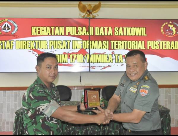 Kodim 1710/Mimika Terima Tim Pulsaji Data Satkowil Pusterad