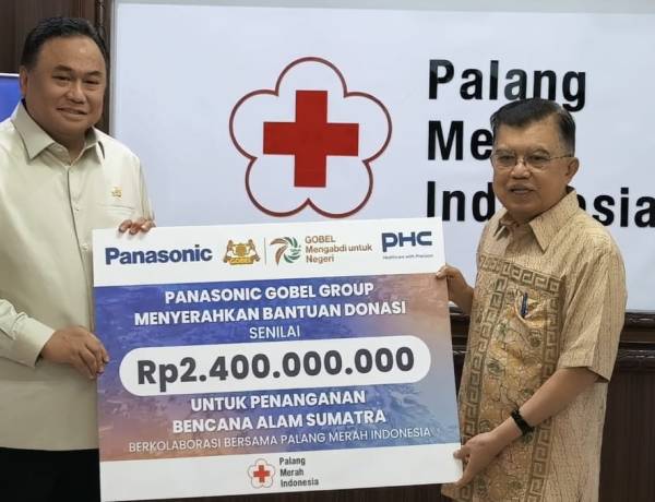 PMI Terima Donasi Rp2,4 Miliar dari Panasonic Gobel Group untuk Rehabilitasi Bencana di Sumatera